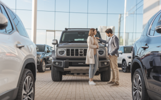 couple-suv-concession-automobile-sunny