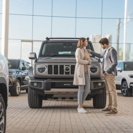 couple-suv-concession-automobile-sunny