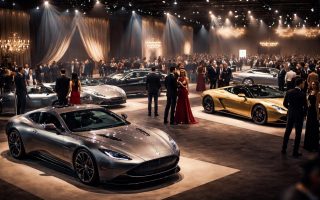 voitures-luxe-exposition-visiteurs-elegants