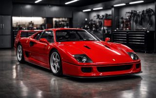 ferrari-f40-rouge-garage-moderne
