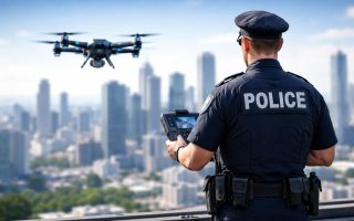 policier-uniforme-drone-ville-moderne