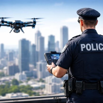 policier-uniforme-drone-ville-moderne