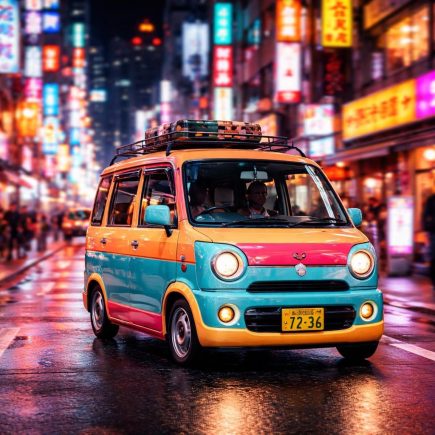 vehicule-japonnais-rue-tokyo-nuit